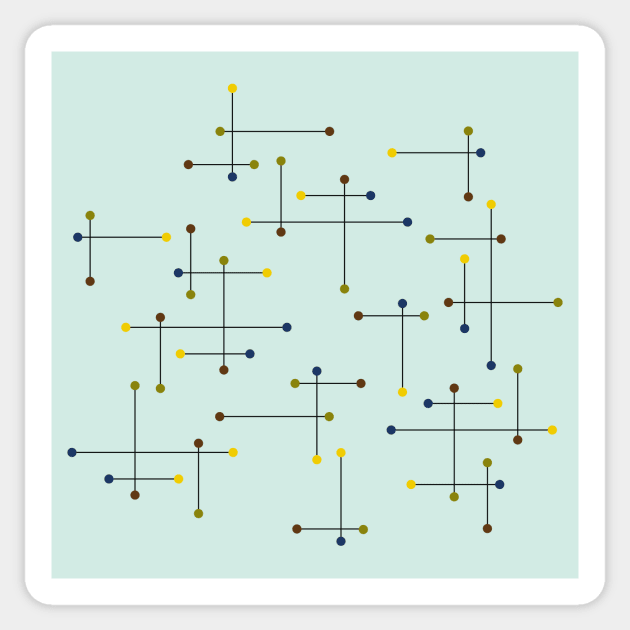 Mid Century Modern Lines and Dots Sticker by amyvanmeter